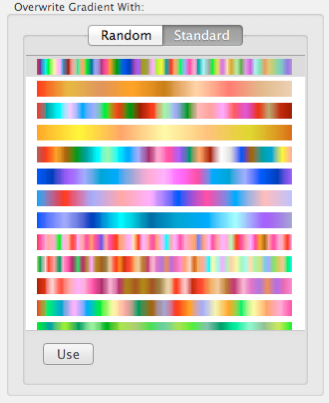 Standard gradients panel