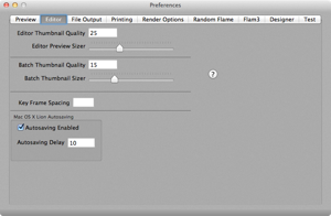 Editor Preferences panel