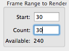 Render first 30 frames