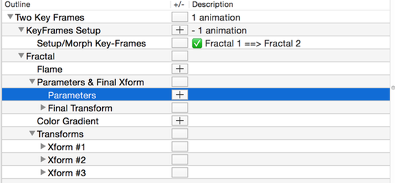 Choosing Parameters Category to add a new animation