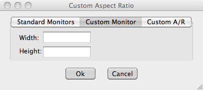 Aspect ratio Custom Monitor panel