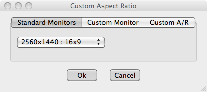 Aspect ratio Standard monitor panel